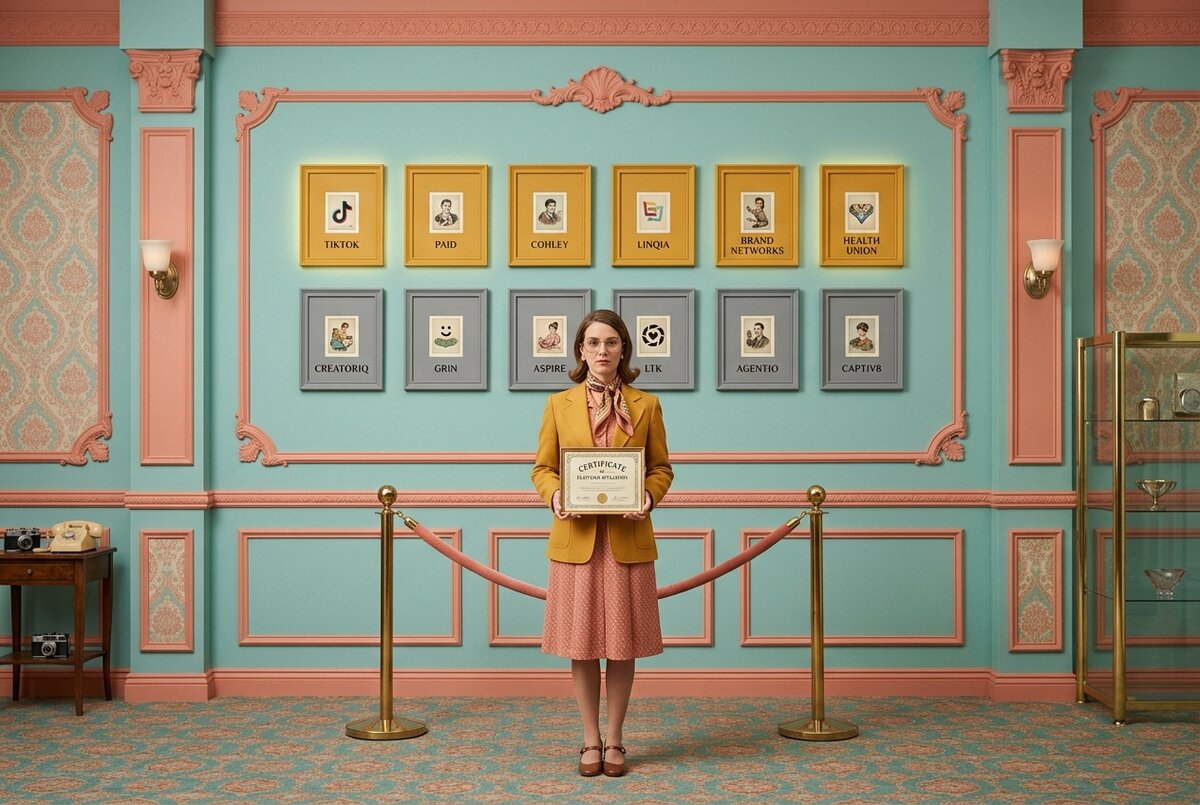 Twelve platform portraits divided into a brightly lit recognized half and a shadowed not-yet-integrated half