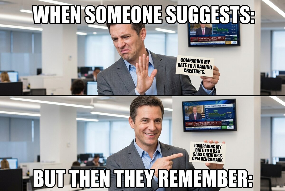 Finance creator choosing to benchmark against SaaS instead of gaming rates