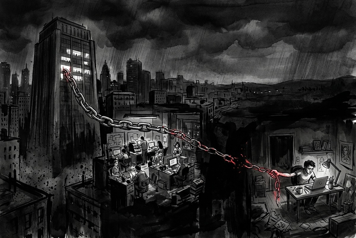 The agency payment chain from brand to agency to creator, showing how each step adds delays and risk